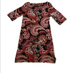 Vintage Madison Studio Paisley Half Sleeve Midi Dress